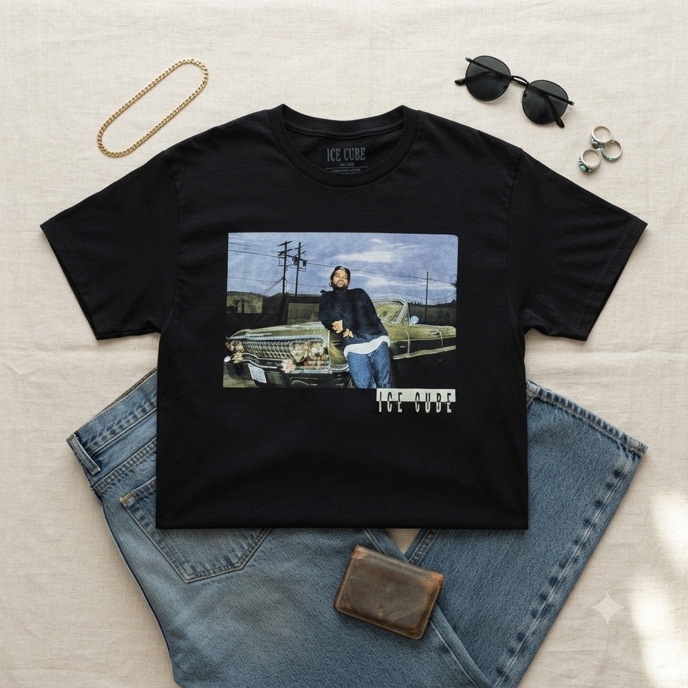 Ice Cube Graphic T-Shirt Women XL Black Hip Hop Rap Streetwear Lowrider Tee